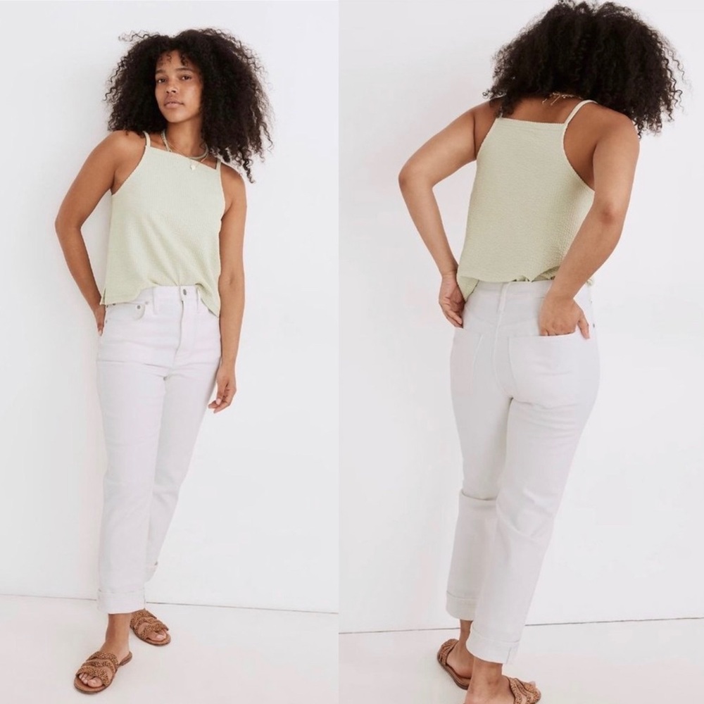 Madewell High Rise Slim Boy Jean in Tile White 25
